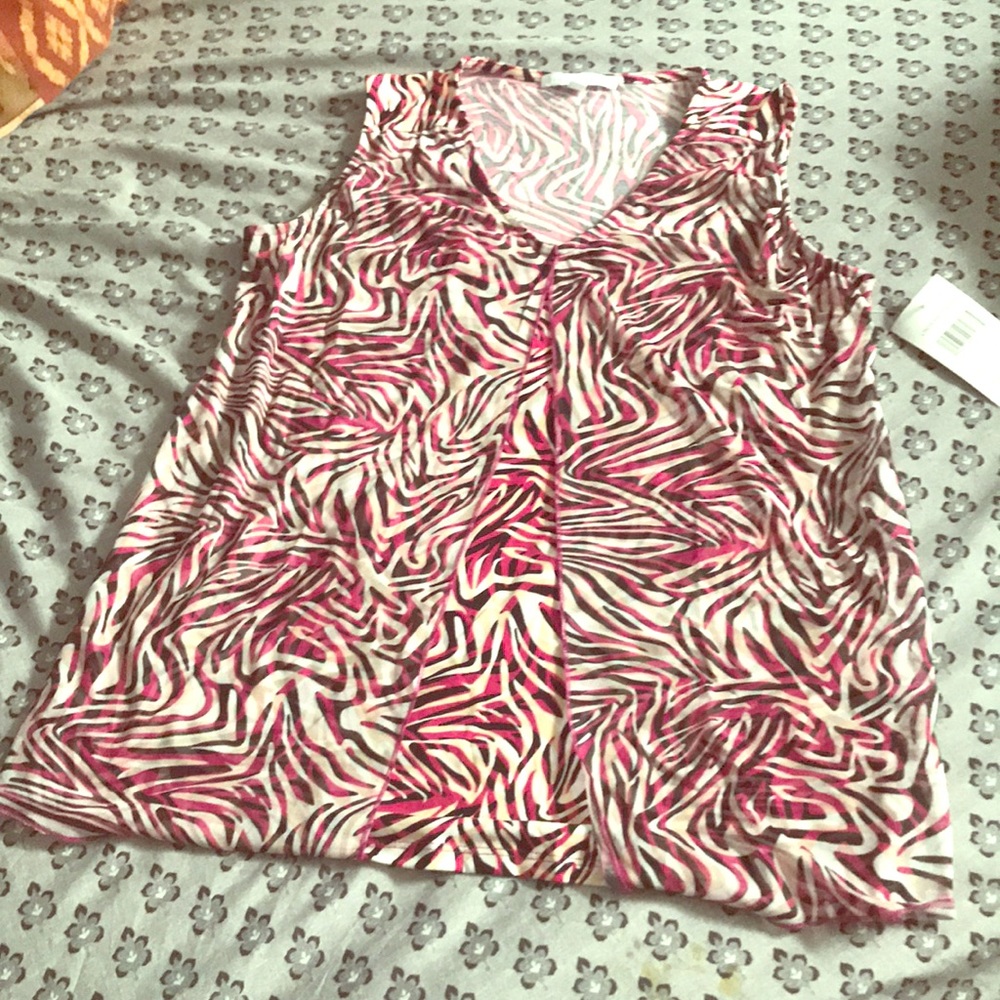 Hot magenta black tiger print blouse